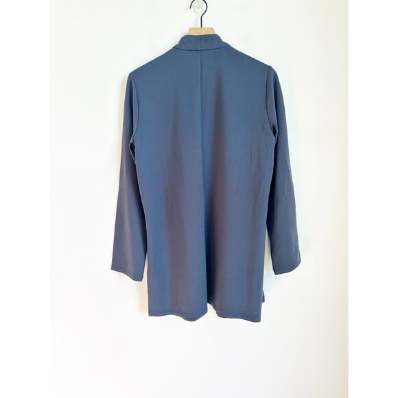 Eileen Fisher NWOT open Front Cardigan Jacket Medium Navy Blue - Picture 4 of 6